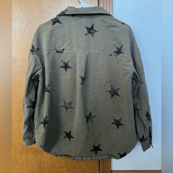 Star Patterned Button-Up Top Jacket